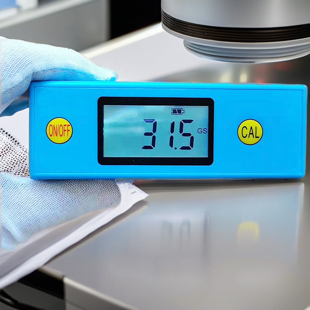 Dongru DR60A gloss meter measuring a finished surface