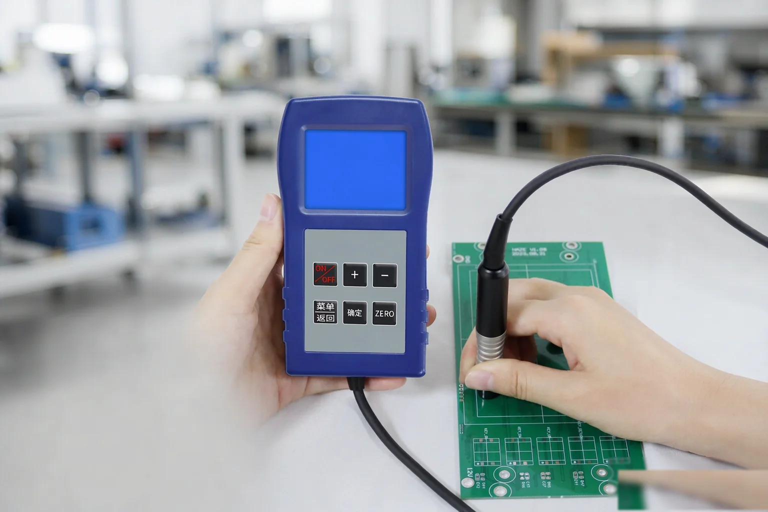 Measuring conformal coating thickness on a printed circuit board